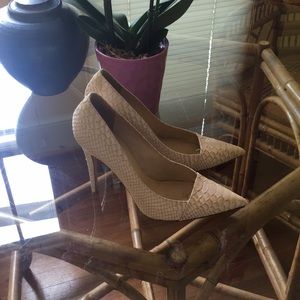 Ivory croc with metallic Kate Spade pumps